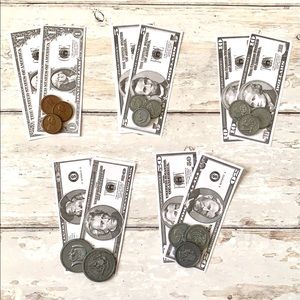 Play Money Educational Homeschool Coins & Bills Toys Kids Children’s Learning